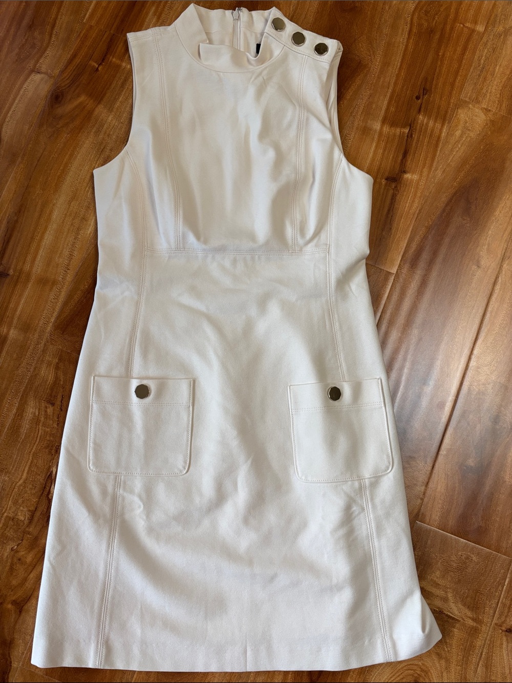 NWOT White House Black Market ecru fitted dress
